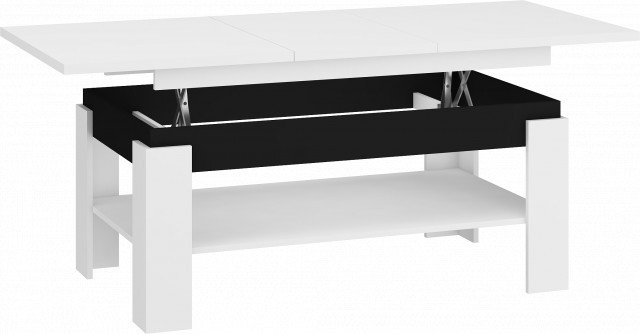 Boston (Masuta De Cafea) White/Black High Gloss - 2 | YEO