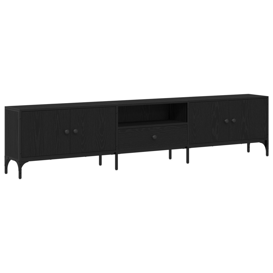 Cabinet TV cu Sertar Negru Stejar 200x25x44 cm Lemn prelucrat - 1 | YEO