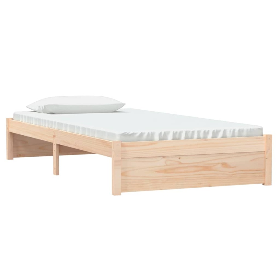 Cadru de pat, alb, 100x200 cm, lemn masiv - 2 | YEO