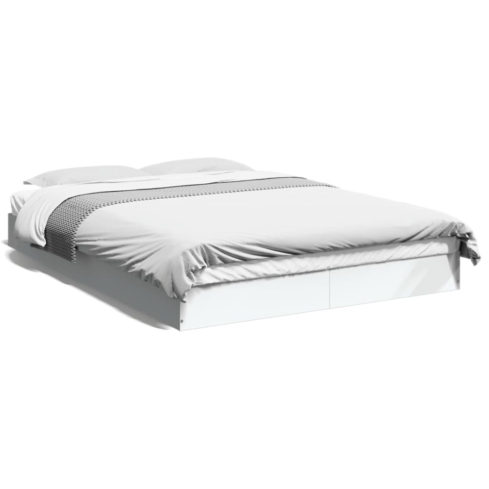 Cadru de pat, alb, 140x200 cm, lemn prelucrat - 1 | YEO