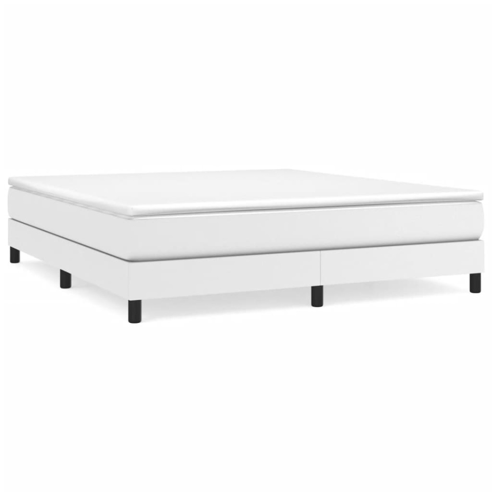 Cadru de pat, alb, 160x200 cm, piele ecologică - 1 | YEO