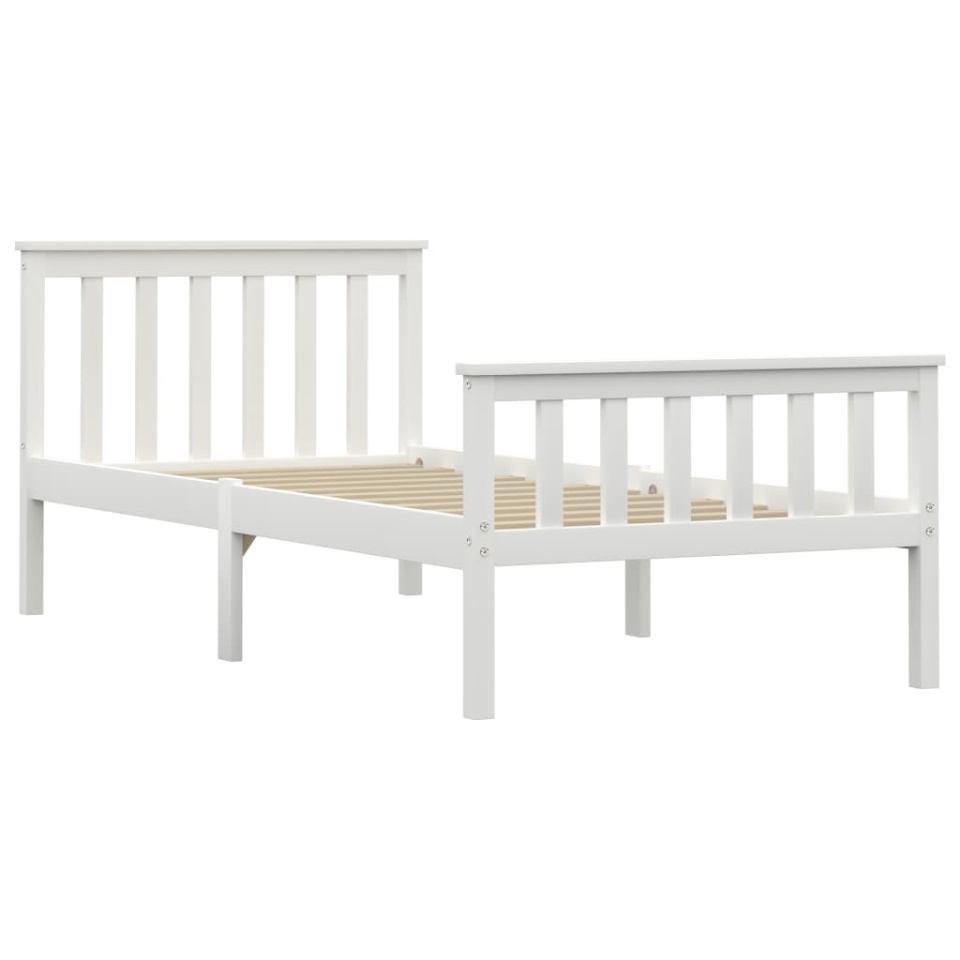 Cadru de pat, alb, 90 x 200 cm, lemn masiv de pin - 1 | YEO