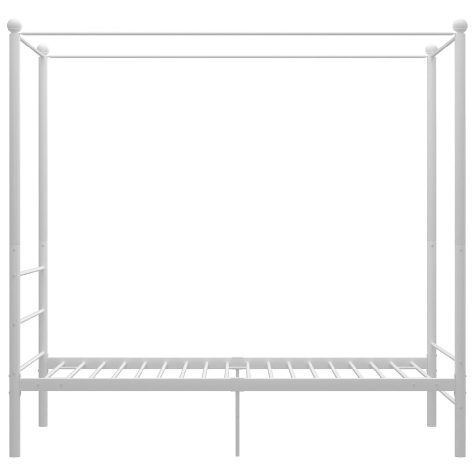 Cadru de pat cu baldachin, alb, 90x200 cm, metal - 2 | YEO