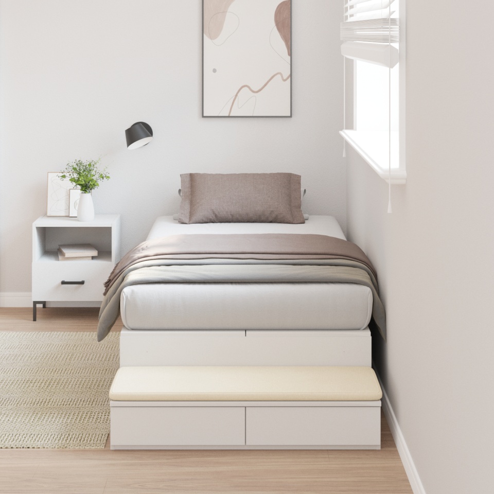 Cadru de pat cu depozitare Alb 90x190 cm