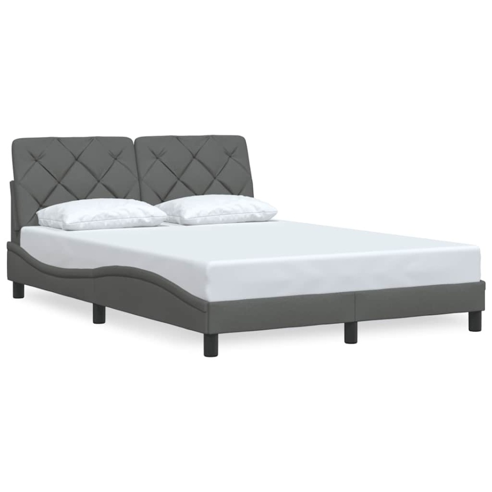 Cadru de pat fără saltea, gri închis, 140x200 cm, textil - 2 | YEO