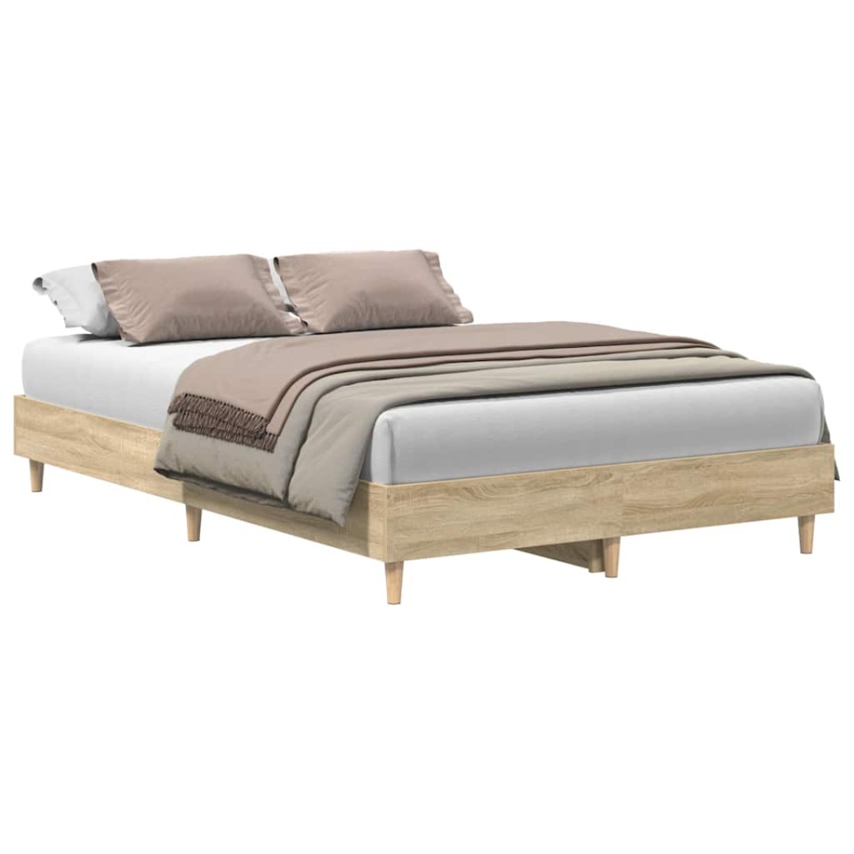 Cadru de pat fără saltea Stejar Sonoma 140x190cm Lemn prelucrat - 1 | YEO