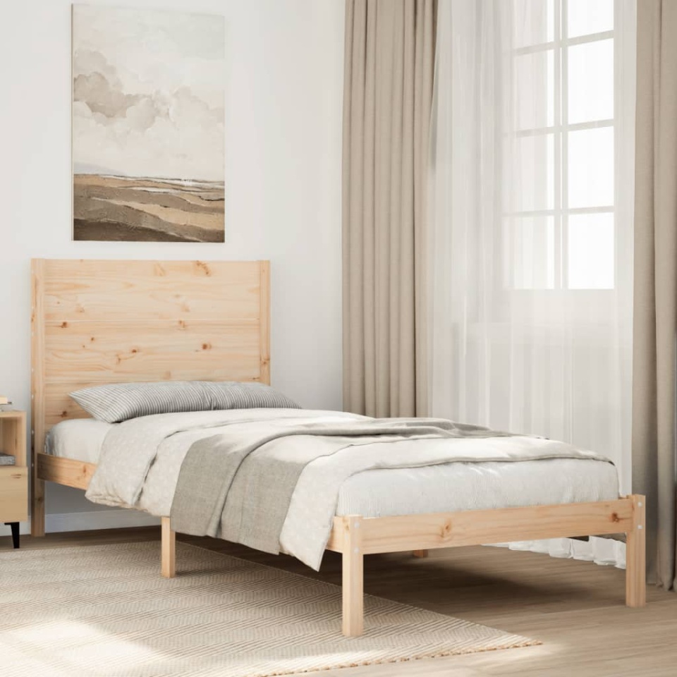 Cadru de pat foarte lung fără saltea, 90x220 cm, lemn masiv