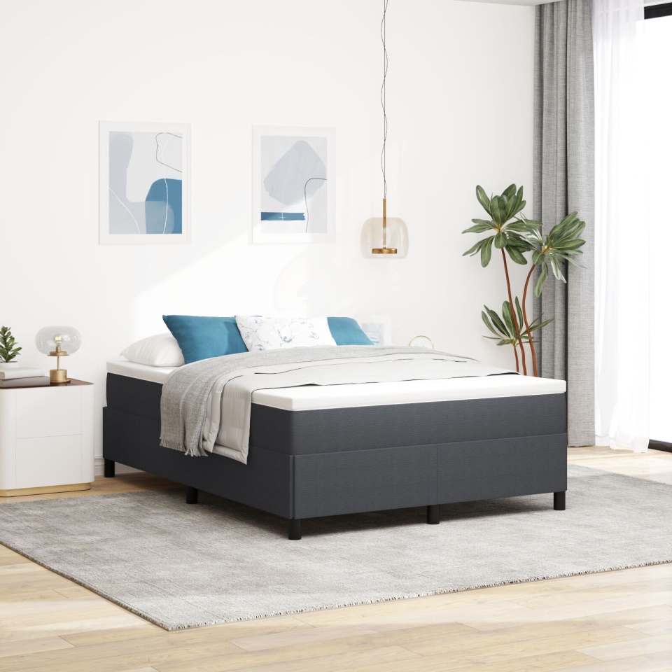 Cadru de pat Gri închis 140x200 cm din material corduroy