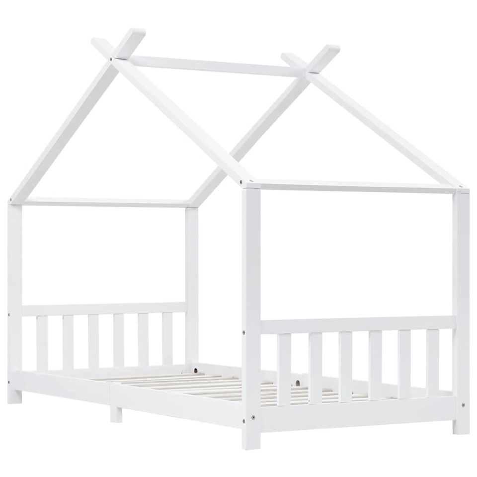 Cadru pat de copii, alb, 90 x 200 cm, lemn masiv de pin - 2 | YEO