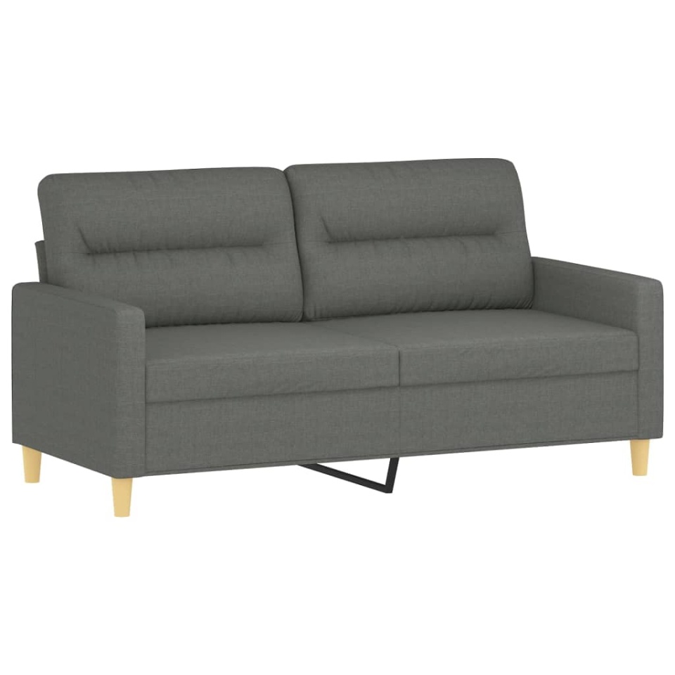 Canapea cu 2 locuri cu pernuțe, gri închis, 140 cm, textil - 3 | YEO