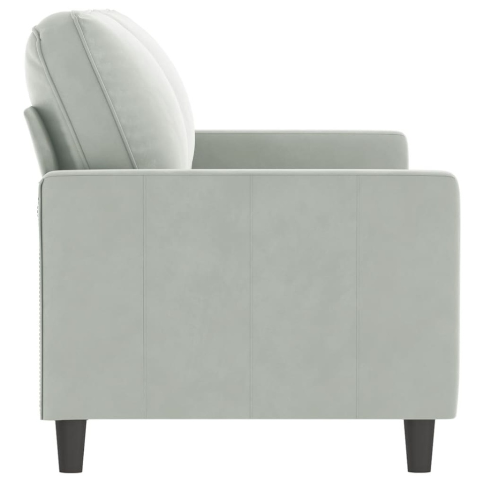 Canapea cu 2 locuri, gri deschis, 140 cm, catifea - 3 | YEO