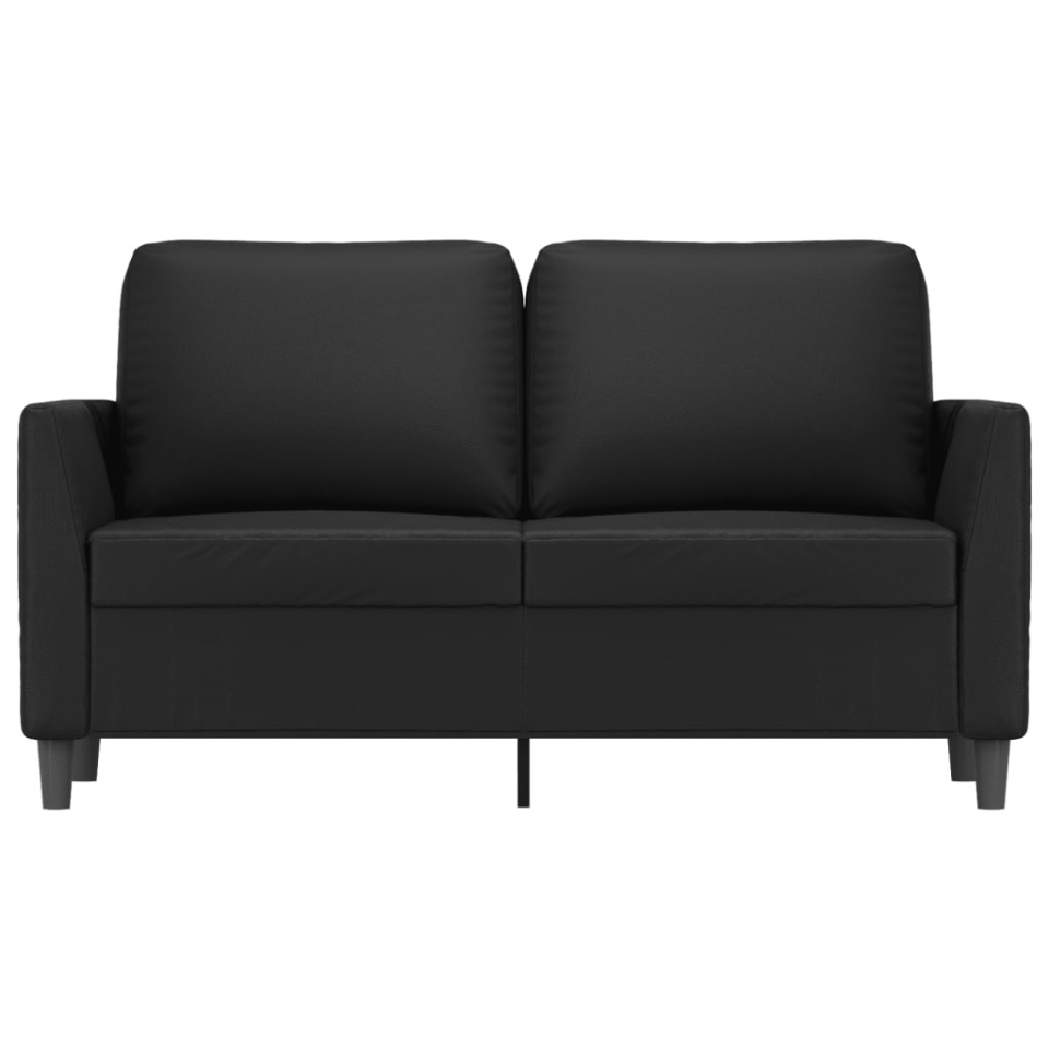 Canapea cu 2 locuri, negru, 120 cm, piele ecologică - 2 | YEO