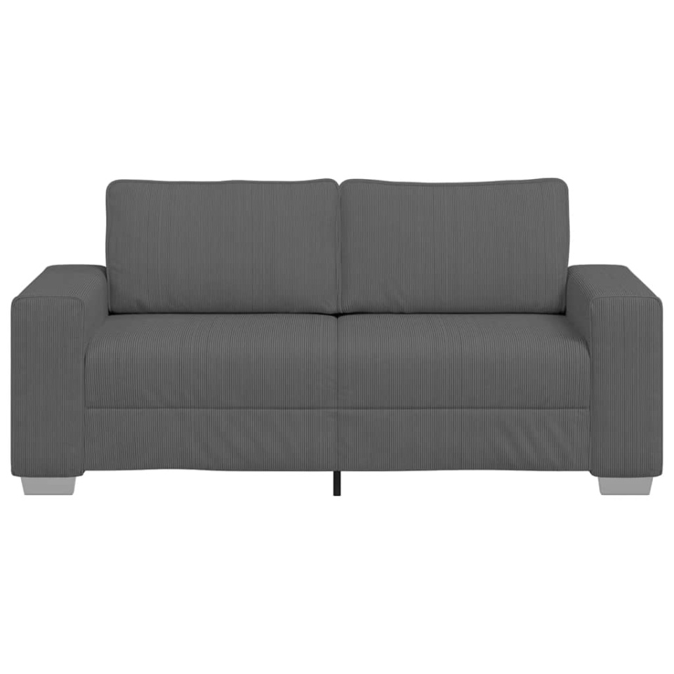 Canapea de tip lovesea gri închis 140 cm țesătură velur - 3 | YEO