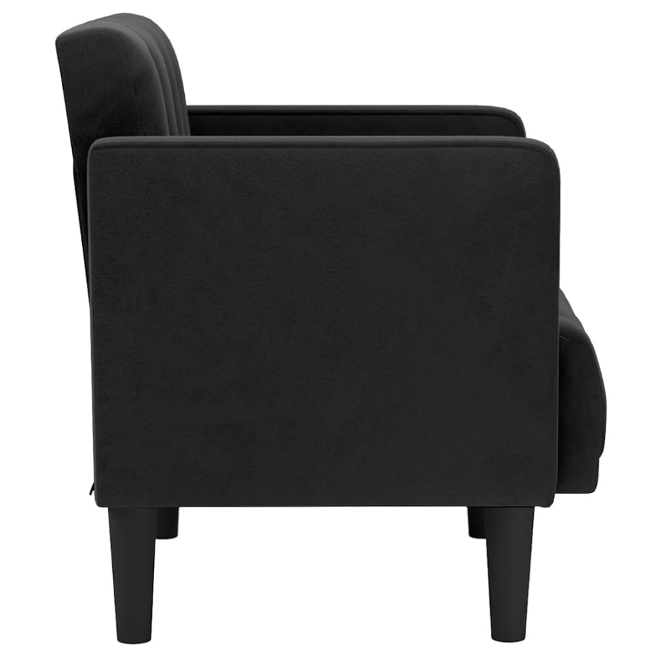Canapea Scaun cu cotiere, negru, 53 cm, catifea - 3 | YEO