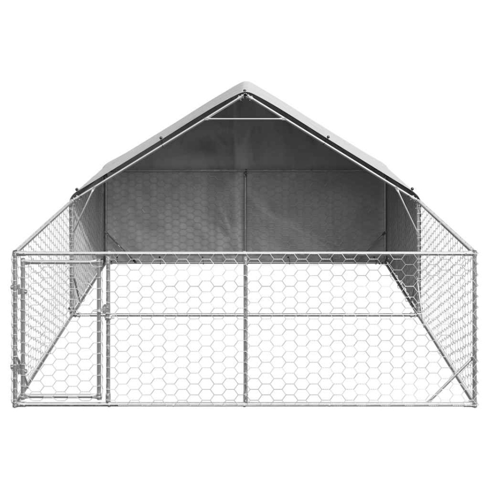 Canisa de exterior cu alergare 5x3x1,9 m otel galvanizat - 2 | YEO