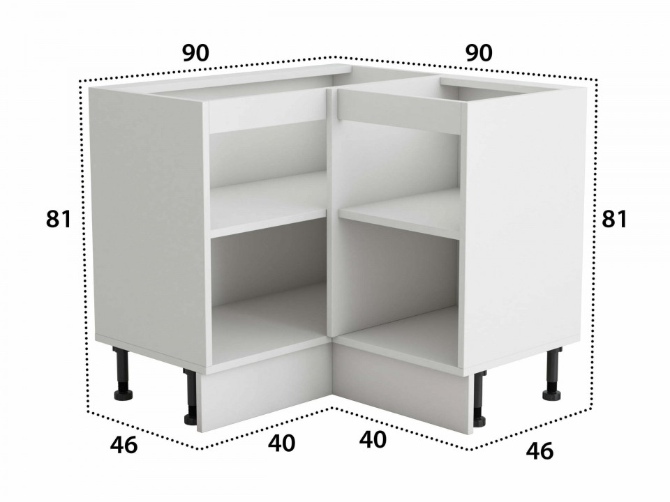 Coltar Alfa, Sonoma Alb, PAL, 90x81x46 cm - 4 | YEO