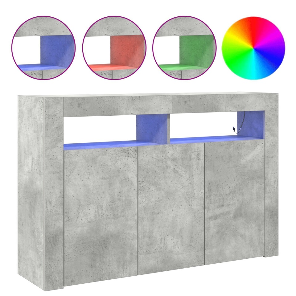 Comodă Gri beton Lemn stratificat 116 x 30 x 75 cm Rectangulară - 3 | YEO