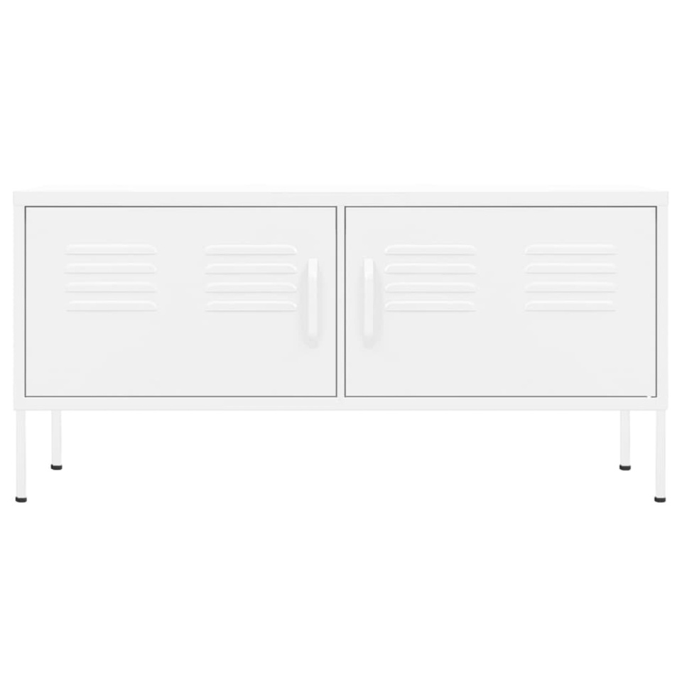 Comodă TV, alb, 105x35x50 cm, oțel - 2 | YEO