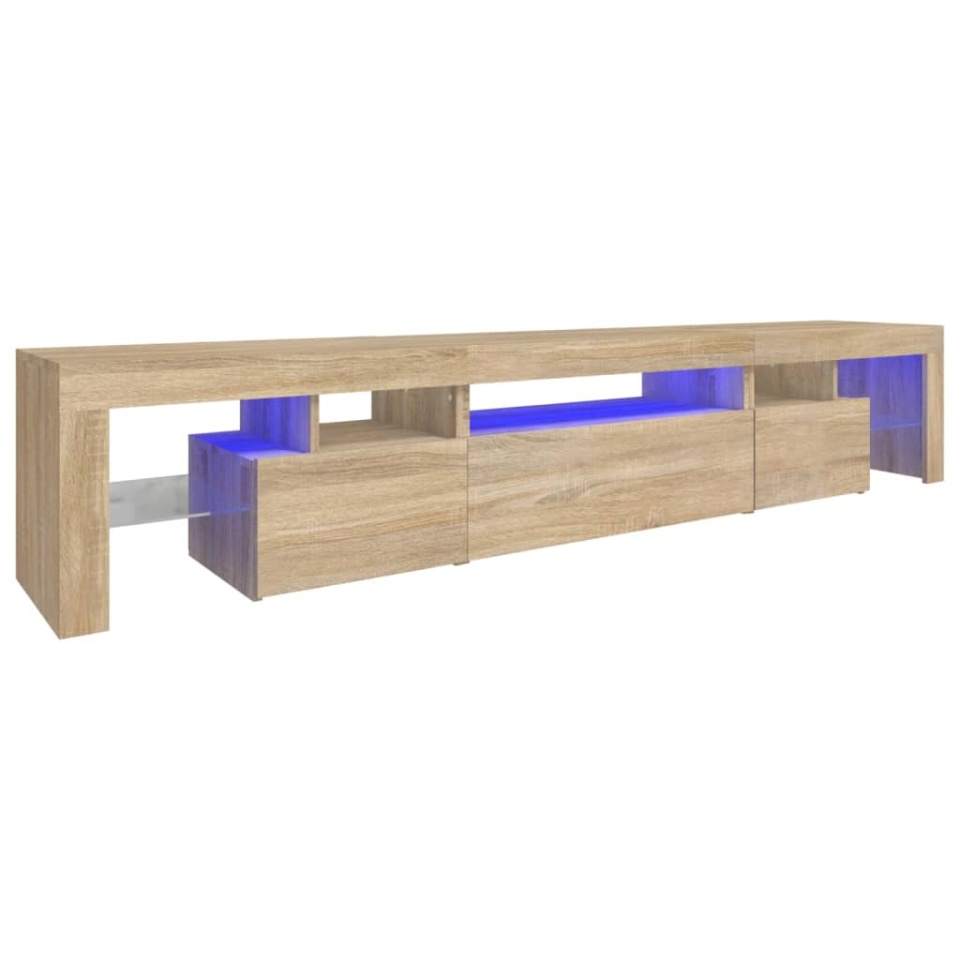 Comodă TV cu lumini LED, stejar sonoma, 215x36,5x40cm - 1 | YEO