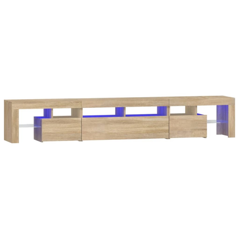 Comodă TV cu lumini LED, stejar sonoma, 230x36,5x40 cm - 1 | YEO