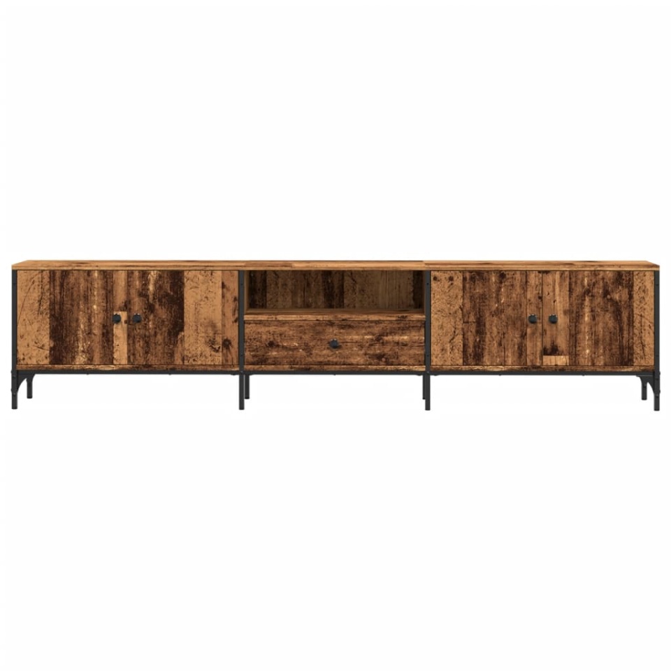 Comodă TV cu sertar, lemn vechi, 200x25x44 cm, lemn prelucrat - 3 | YEO
