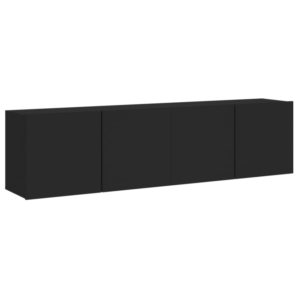 Comodă TV de perete, 2 buc. negru, 80x30x41 cm - 1 | YEO
