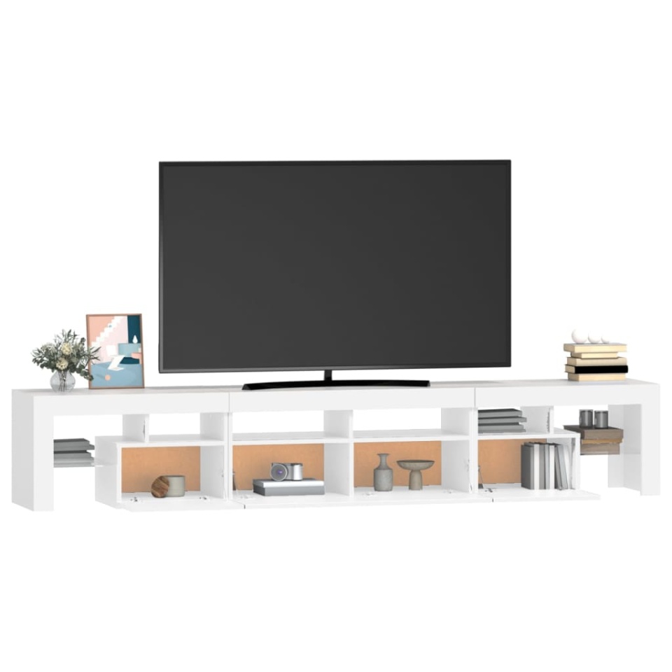 Comode TV cu lumini LED, alb2，30x36,5x40 - 4 | YEO