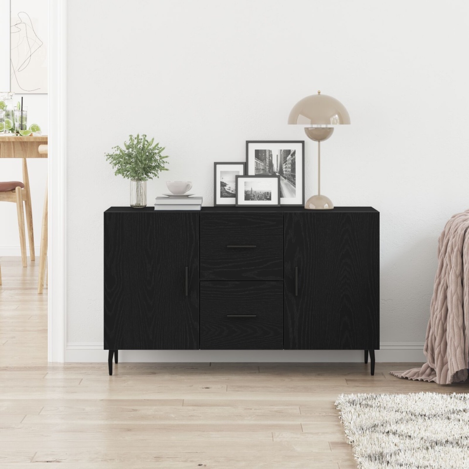 Constatator Negru Stejar 100x36x60 cm din Lemn Ingineresc - 3 | YEO