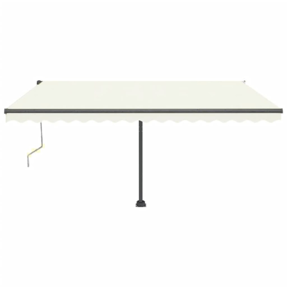Copertină automată cu LED & senzor vânt, crem, 450x350 cm - 2 | YEO