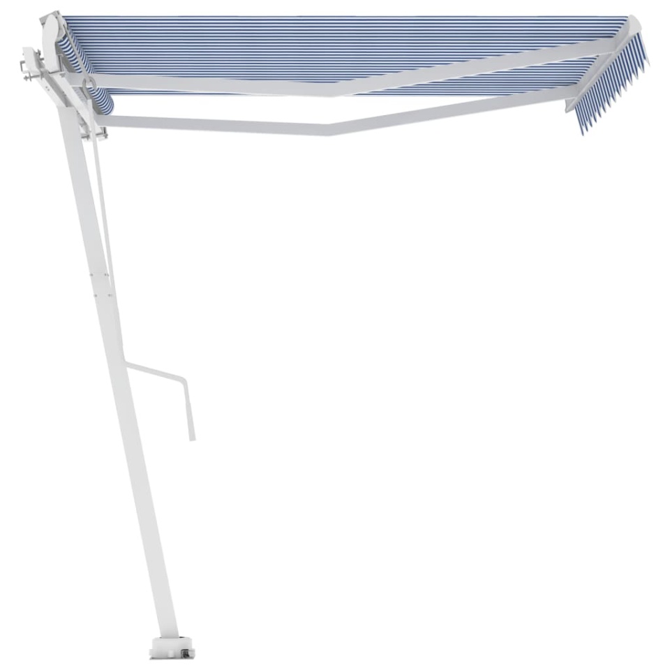 Copertină autonomă retractabilă automat albastru&alb 350x250 cm - 1 | YEO