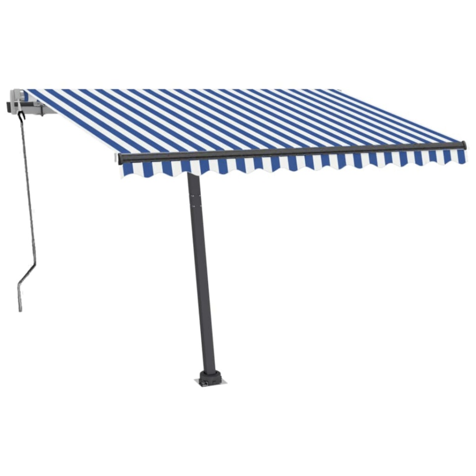 Copertină autonomă retractabilă automat albastru&alb 350x250 cm - 3 | YEO
