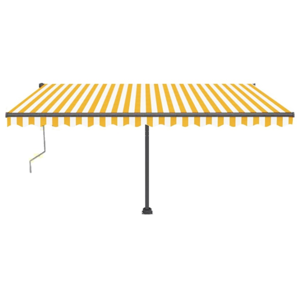 Copertină autonomă retractabilă automat galben & alb 450x350 cm - 2 | YEO