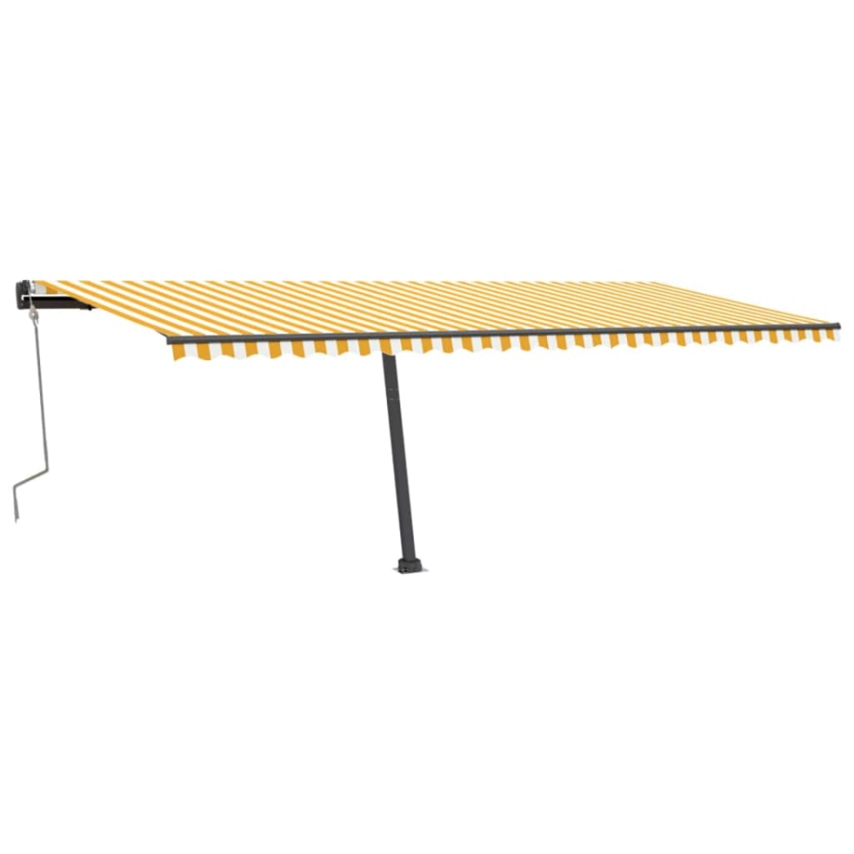 Copertină autonomă retractabilă manual, galben&alb, 600x300 cm - 2 | YEO