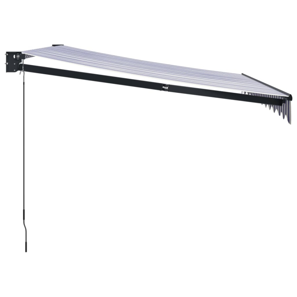 Copertină retractabilă albastru/alb, 3,5x2,5 m, textil/aluminiu - 3 | YEO