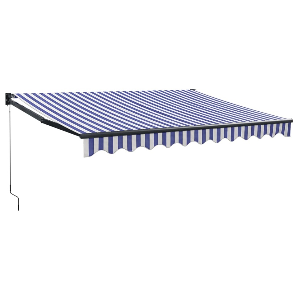 Copertină retractabilă albastru/alb, 3x2,5 m, textil/aluminiu - 1 | YEO