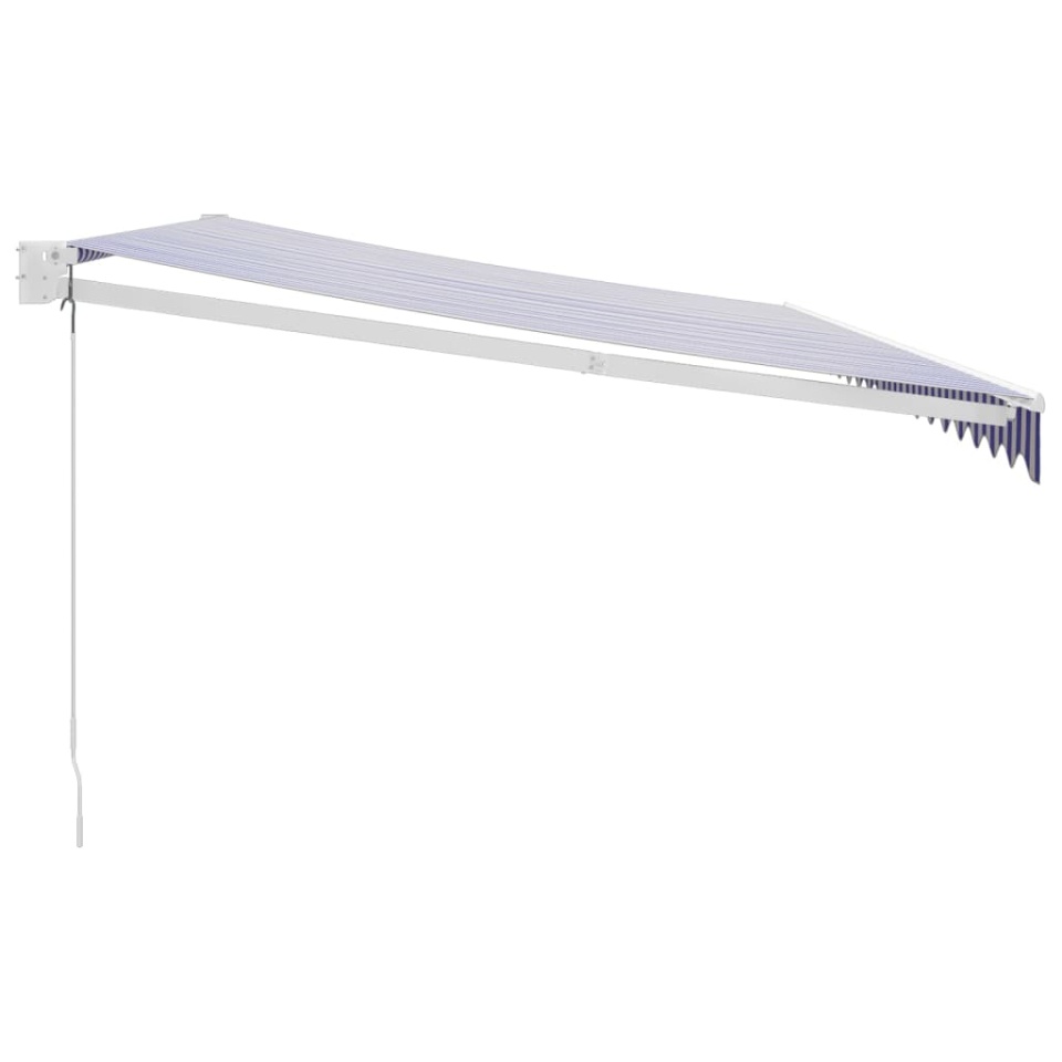 Copertină retractabilă albastru/alb, 5x3 m, textil/aluminiu - 3 | YEO