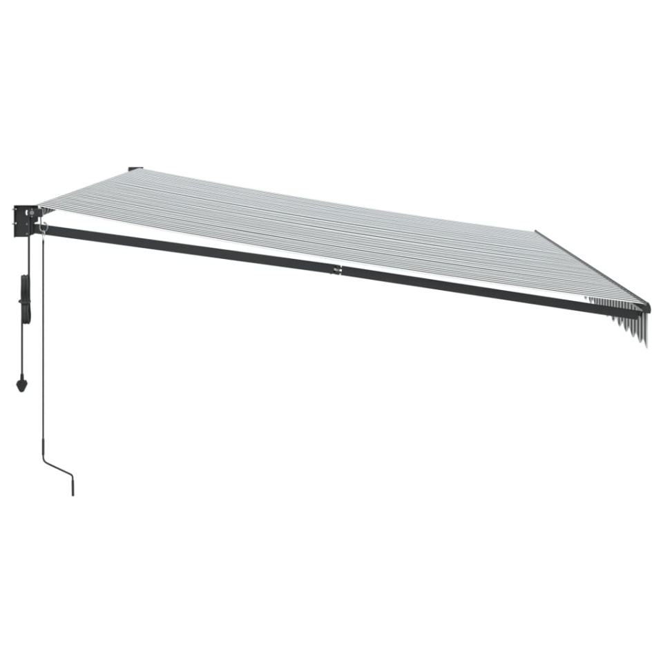 Copertină retractabilă antracit/alb, 5x3 m, textil/aluminiu - 3 | YEO