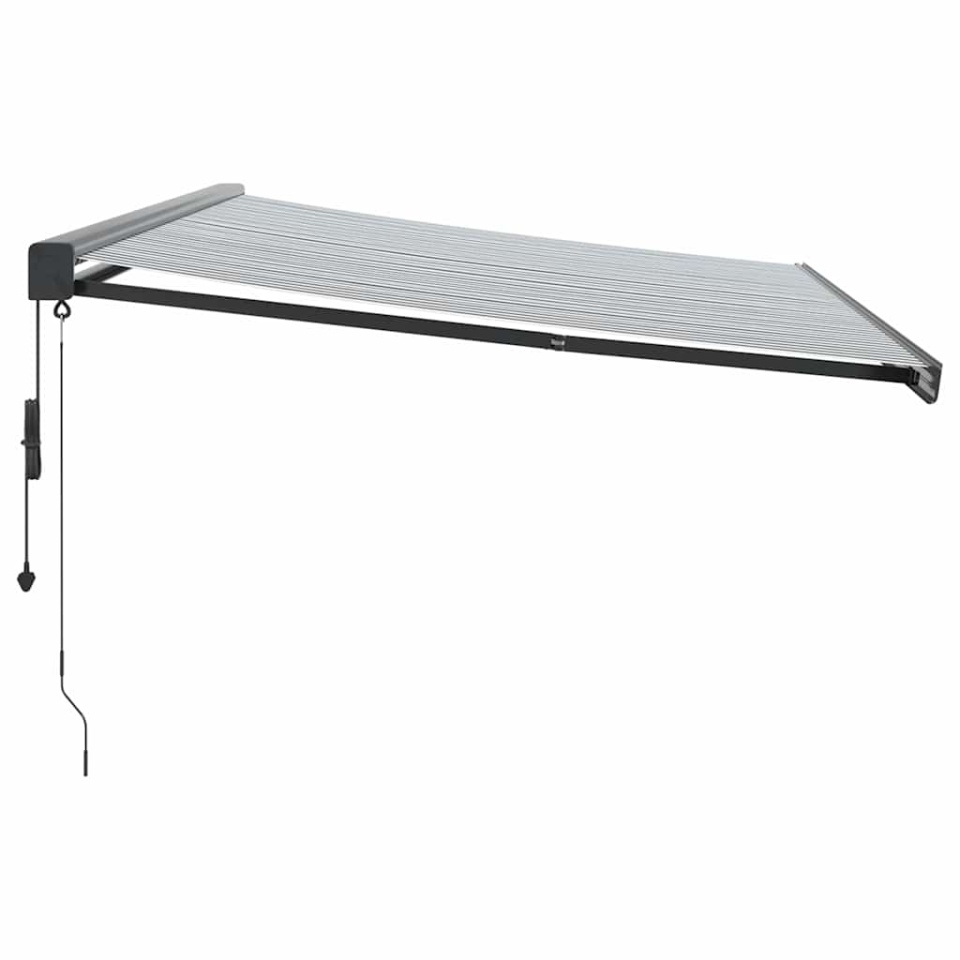 Copertină retractabilă antracit/alb, 5x3 m, textil/aluminiu - 3 | YEO