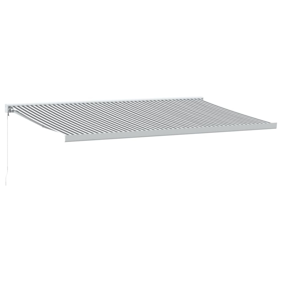 Copertină retractabilă antracit/alb, 5x3 m, textil/aluminiu - 1 | YEO