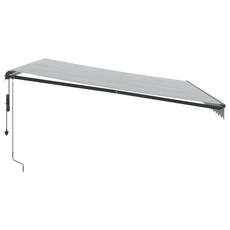 Copertină retractabilă automat, antracit/alb, 450x350 cm - 3 | YEO