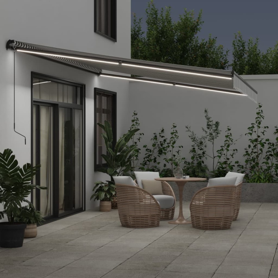 Copertină retractabilă automat, antracit/alb, 600x350 cm - 2 | YEO