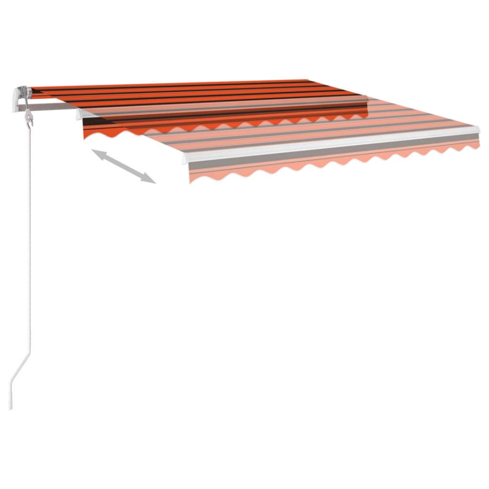 Copertină retractabilă automat cu stâlpi portocaliu/maro 3x2,5m - 3 | YEO