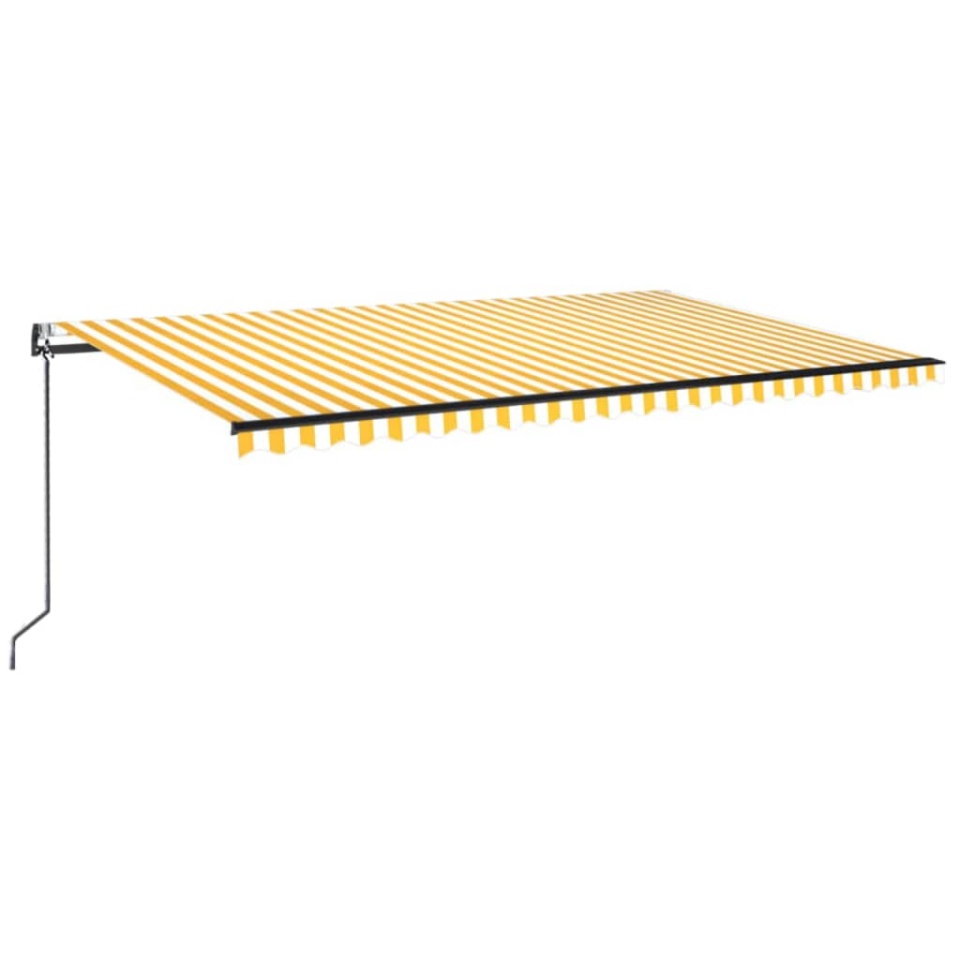 Copertină retractabilă automat, galben și alb, 500x350 cm - 1 | YEO