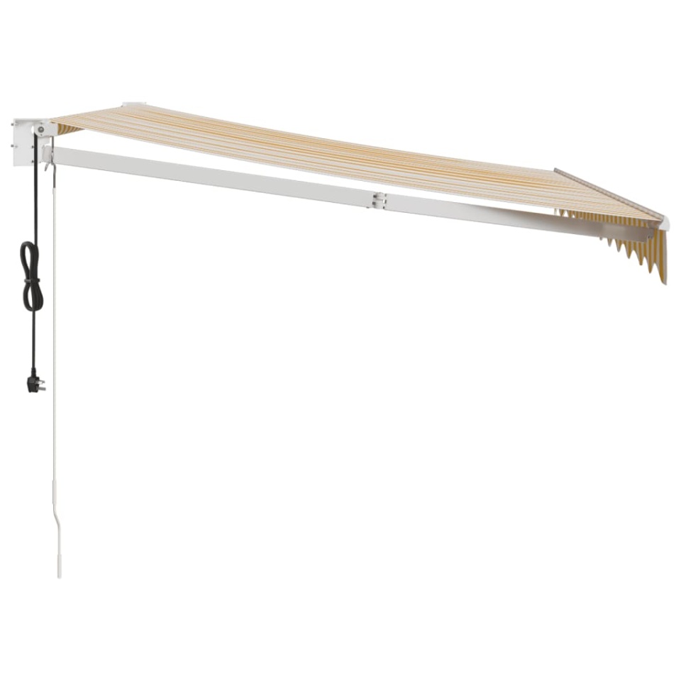 Copertină retractabilă automată, galben și alb, 3x2,5 m - 3 | YEO