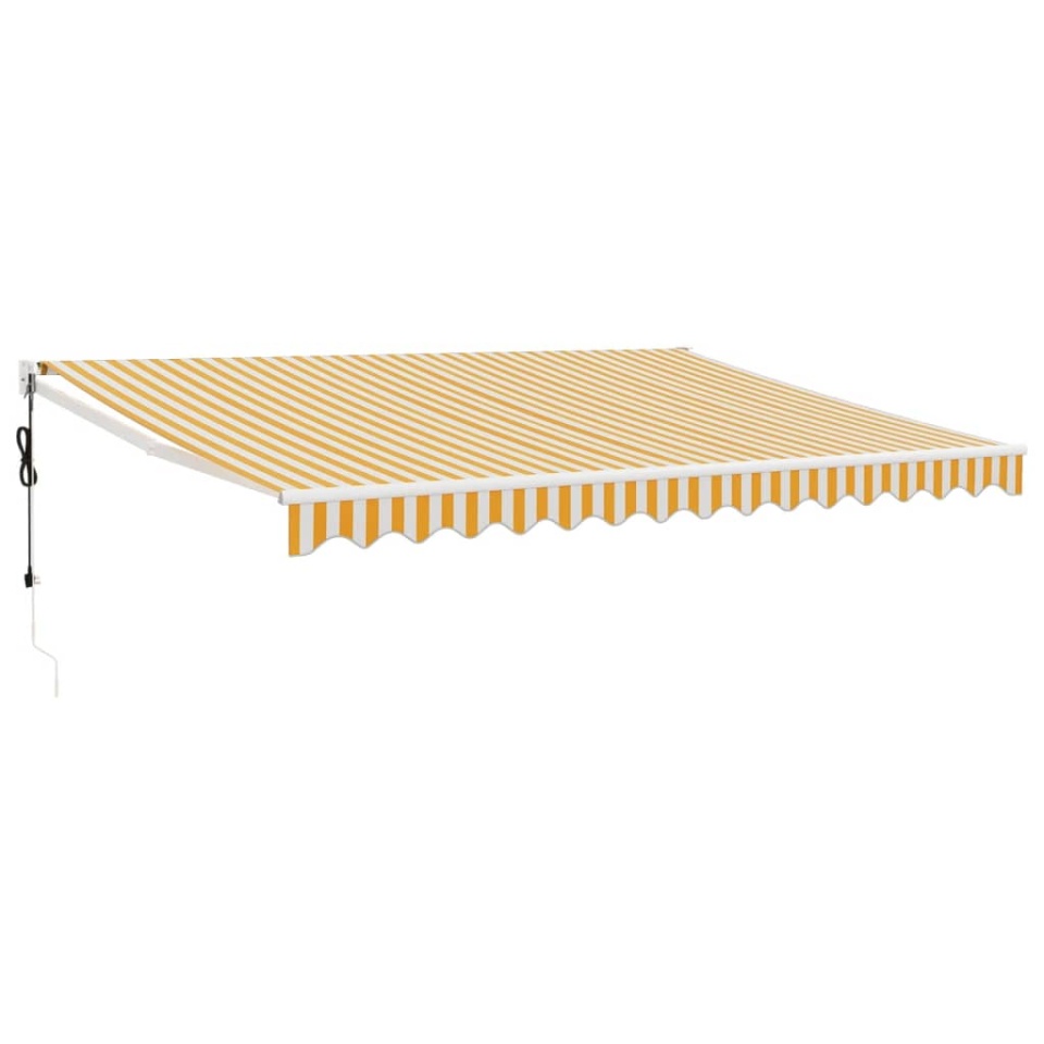 Copertină retractabilă automată, galben și alb, 4,5x3 m - 1 | YEO