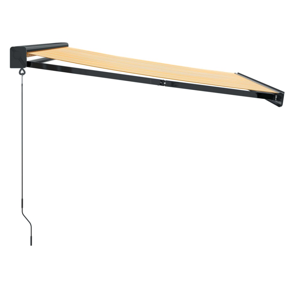 Copertină retractabilă, galben/alb, 3,5x2,5 m, textil/aluminiu - 3 | YEO
