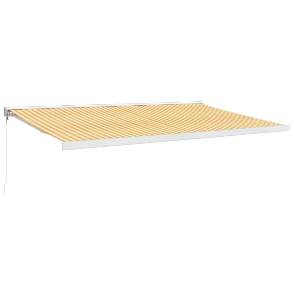 Copertină retractabilă, galben/alb, 5x3 m, textil/aluminiu - 1 | YEO