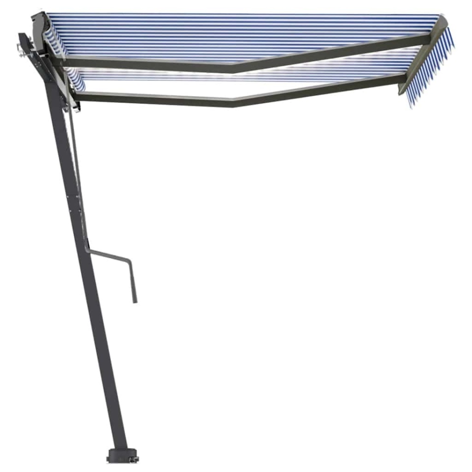 Copertină retractabilă manual cu LED albastru și alb 300x250 cm - 2 | YEO