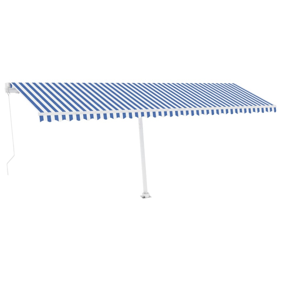Copertină retractabilă manual cu LED albastru și alb 600x300 cm - 1 | YEO