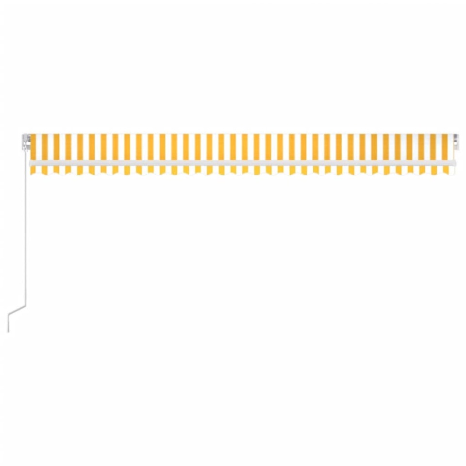 Copertină retractabilă manual cu LED, galben și alb, 600x300 cm - 2 | YEO